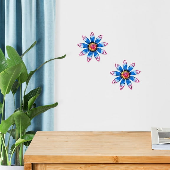 WHAMVOX Iron Flower Wall Decoration Metal Flower Wall Art Small Metal Flower Decor Metal Wall Art For Outdoor And Indoor Delicate Metal Wall Flower