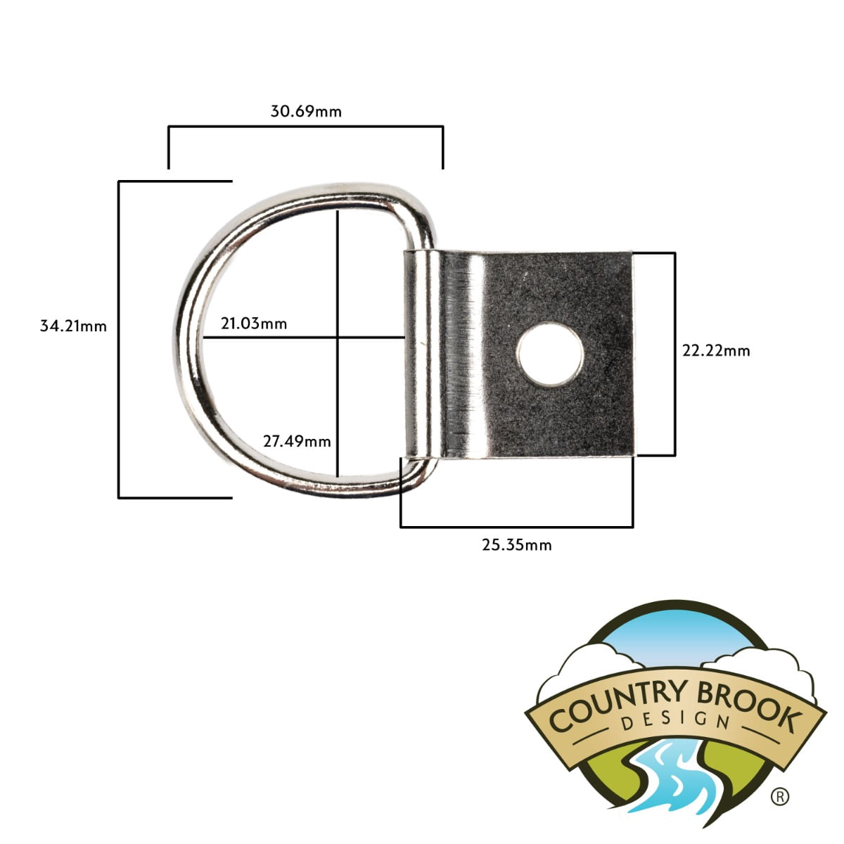 50 - Country Brook Design® 1 inch D-Ring with Clip