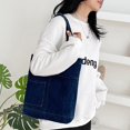 thumbnail image 7 of Jiibva Vintage Denim Splicing Shoulder Bag For Women Fashion Bags Casual Large Capacity Canvas Tote Underarm Shopper Bag, 7 of 7