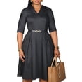 thumbnail image 2 of Women Sexy V Neck Mini Dress Through Party Night Clubwear Ruched Pleated Dress, 2 of 5