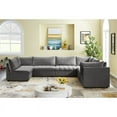 thumbnail image 3 of Meridian Furniture Jacob Grey Velvet Modular Sectional, 3 of 9