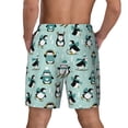 thumbnail image 2 of Lsque Mens Swim Trunks Winter Skiing Penguin Pattern - Bathing Suit Compression Liner - Beach Swim Shorts Swimwear - (S-3XL) - Stretch Quick Dry -Small, 2 of 9