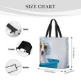 thumbnail image 2 of KLL Terrier Takes A Bath With Shower Cap Pattern Aesthetic Tote Bag for Women Beach Bag Shopping Bags Shoulder Bag Reusable Grocery Bags, 2 of 5