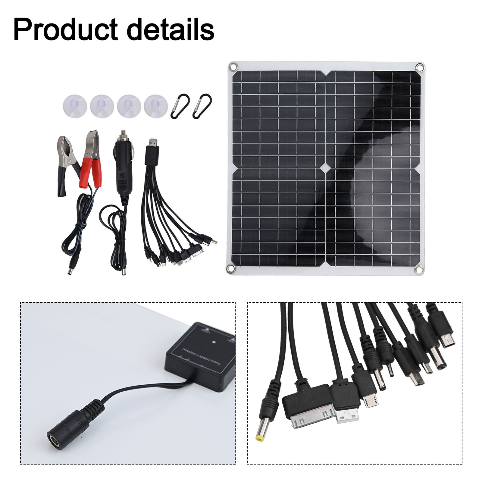 50W Solar Panel Kit 12 Volt Trickle Charger Battery Charger Maintenance Boat Rv Smile Home