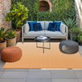 thumbnail image 2 of Orange Striped Outdoor Rug for Patio/Deck/Porch, Non-Slip Large Area Rug 6 x 9 Ft, Modern Minimalist Vertical Stripes Art Indoor Outdoor Rugs Washable Area Rugs, Reversible Camping Rug Carpet Runner, 2 of 8