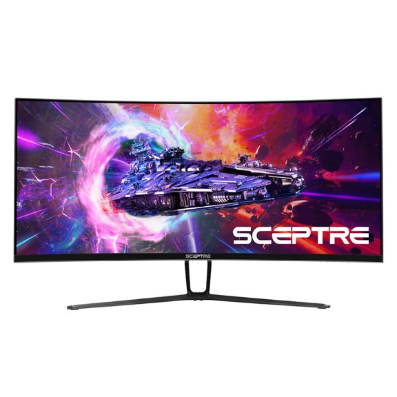 Sceptre 35" 3440 x 1440p UltraWide Curved Computer Monitor, Black, C355B-QUN168