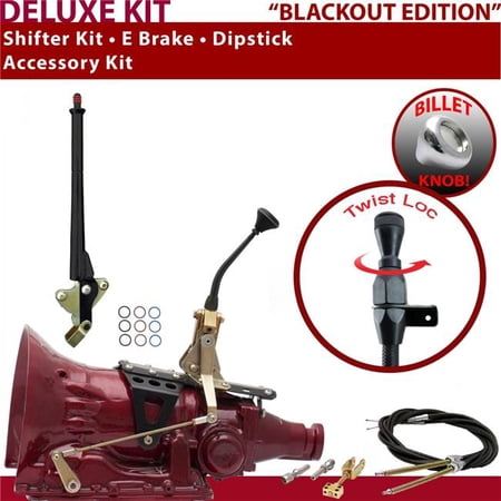 American Shifter 4L60E Shifter Kit Black 8 in. E Brake Cable Dipstick for ED93B
