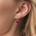 thumbnail image 4 of Gem Stone King Red Created Ruby Leverback Earrings for Women (2.00 Cttw, Gemstone July Birthstone, Round 6MM), 4 of 4