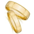 thumbnail image 2 of Pompeii3 Matching Gold His Hers Polished Wedding Band Ring Set, 2 of 5