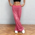thumbnail image 6 of vigerkar Women Sequin Flared Trousers High Waisted Sparkly Wide Leg Trousers Party Clubwear Shiny Bell Bottom Pants (Hot Pink, XXL), 6 of 8