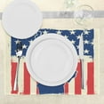 thumbnail image 3 of Ambesonne 4th of July Place Mats Set of 4, Grunge Flag Design, Standard Size, Vermilion Navy Blue, 3 of 6