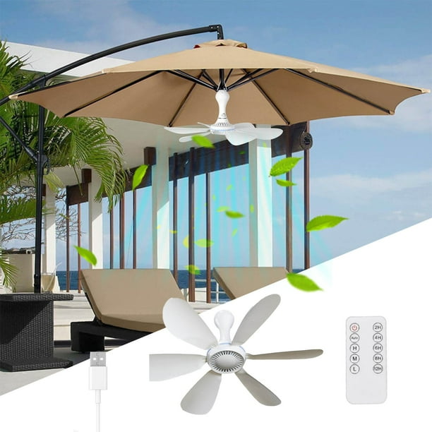 fans for patio umbrella Kezqiaxn Beach Umbrella Fan , Portable Ceiling Fan Mini Usb Tent Fans for  Camping Outdoor Hanging Tents Ceiling Canopy Fan 5V Compatible Battery