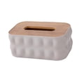 thumbnail image 2 of Dispensador de pañuelos faciales rectangular con tapa y servilletero Gris, 2 of 9