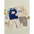 thumbnail image 3 of BemeyourBBs Baby Boy Thanksgiving Outfit Turkey Long Sleeve Sweatshirt Plaid Pants, 3 of 9