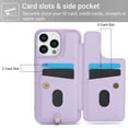 thumbnail image 2 of Crossbody Wallet Case for iPhone 15 Plus, Magnetic Back Flip Kickstand Floral PU Leather Phone Case with RFID Blocking Card Holder Wristlet Strap Shoulder Purse for Women,Purple, 2 of 9
