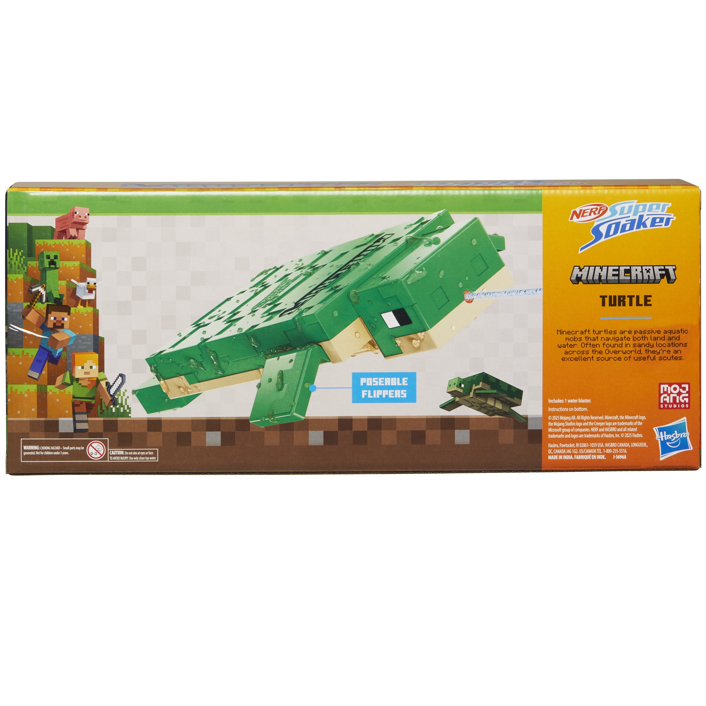 Nerf Super Soaker Minecraft Turtle Water Blaster, Outdoor Water Toys, Ages 6+  (图3) Nerf Super Soaker Minecraft Turtle Water Blaster, Outdoor Water Toys, Ages 6+  (图3)