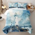 thumbnail image 2 of Erosebridal Teens Ocean Beach Quilt King,White Nautical Lighthouse King Coverlet Set for Boys Girls, 2 of 7