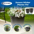 thumbnail image 2 of Suncast Sonora 18 Inch Resin Wicker Decorative Flower Planter, Brown (2 Pack), 2 of 12
