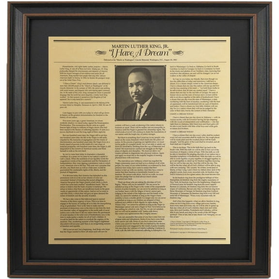 Framed Martin Luther King Jr. "I Have a Dream" Speech. Replica Prints by Patriot Gear Company.
