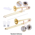 thumbnail image 2 of ammoon Alto Trombone Brass Gold Lacquer Bb Tone B flat Wind Instrument with Cupronickel Mouthpiece Cleaning Stick Case, 2 of 6