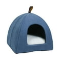 thumbnail image 4 of Cama nido para gatos, tienda para perros pequeños, cueva cálida antideslizante transpirable, tienda suave para mascotas, cama tipo cueva, cama para Azul Medio, 4 of 10