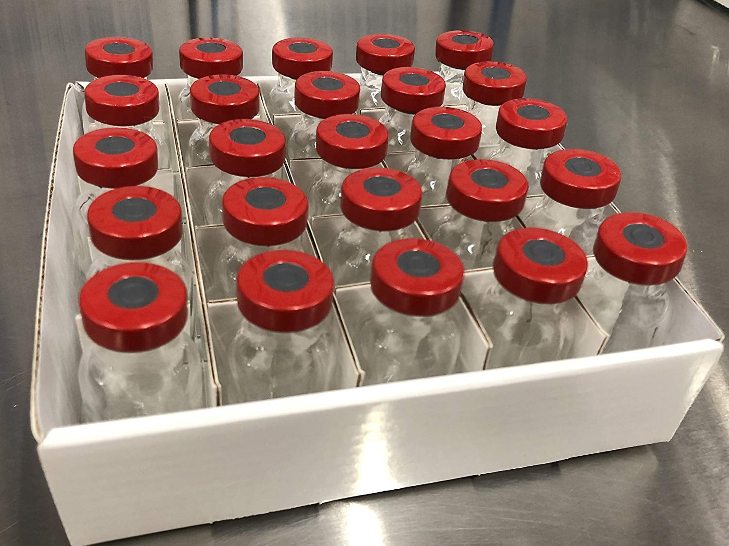 Jazz Labs 10ml Sterile Vials 25pk with Red Aluminum Seals and Grey