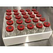 Jazz Labs 10ml Sterile Vials 25pk with Red Aluminum Seals and Grey Butyl Stoppers Sterility Tested