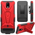 thumbnail image 5 of SPY CASE for Cricket Vision 3 / Cricket Debut 4G / AT&T Calypso (U318AA) Case with Tempered Glass Screen Protector Hybrid Cover with Kickstand Phone Belt Clip Holster - Red, 5 of 7