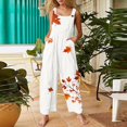 thumbnail image 2 of WULMLEO Women's Halloween Jumpsuit Sleeveless Casual Travel Romper Going Out Fall 2026 Floral Rompers Loose Graphic Plus Size Overalls with Pockets White 3XL, 2 of 5