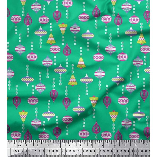 Soimoi Polyester Crepe Fabric Ornament Home Decor Decor Fabric Printed Yard 52 Inch Wide