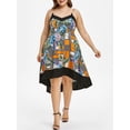 thumbnail image 1 of Más el tamaño de mangas Alto Bajo el vestido floral Imprimir Rosegal Vestidos casuales de talla grande, 1 of 5