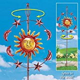 Metal Celestial Sun Garden Wind Spinner by