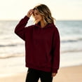 thumbnail image 6 of Nestiefly Womens Hoodie Sweatshirt Oversized Lightweight Loose Long Sleeve Pullover Hooded Sweatshirt With Pockets Wine L, 6 of 6