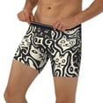 thumbnail image 3 of Cauagu Abstract Cat Faces Pattern Print Men's Boxer Briefs, Funny & Cute Underwear Elastic Waistband Briefs Ideal Gift for Men,1-Pack, 3 of 7