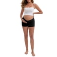 thumbnail image 2 of INSPIRE CHIC Women's Ice Silk Anti-Chafing Maternity Knickers High Rise Tummy Support Lightweight No Trace Panties M Black, 2 of 5
