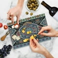 thumbnail image 5 of Ethnic Cutting Board, Vibrant Vintage Framework Bohemian Curvy Ornate Borders Symmetric Cultural Colorful, Decorative Tempered Glass Cutting and Serving Board, Small Size, Multicolor, by Ambesonne, 5 of 5