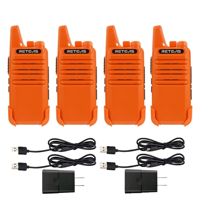 Walkie Talkies Retevis RT22 recargables de largo alcance, paquete de 4