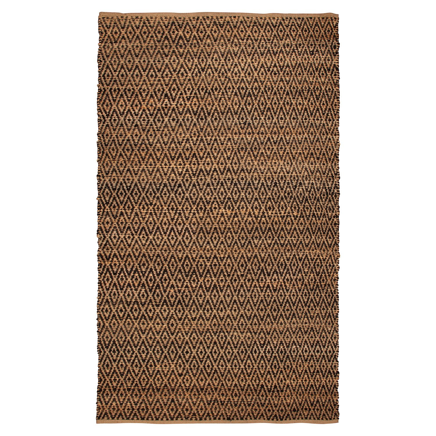 Diamond Jute HandWoven Reversible Contemporary Indoor Area Rug Black / 8 ft. x 10 ft. Walmart