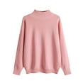 thumbnail image 5 of IROINNID On Sale Pullover Sweater for Women Winter Long Warm Round Neck Long Sleeve Turtleneck Loose Fit Knitwear Sweater,Pink, 5 of 5