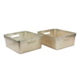 thumbnail image 2 of Isaac Jacobs 2-Pack Medium Champagne Glitter Storage Bin Set with Cutout Handles, Storage Solution, 2 of 7