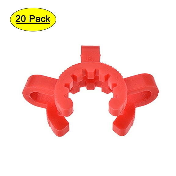 Uxcell Plastic Mounting Clamp Lab Joint Clip for 19/22 or 19/38 Glass Taper Joints Red 20 Pack