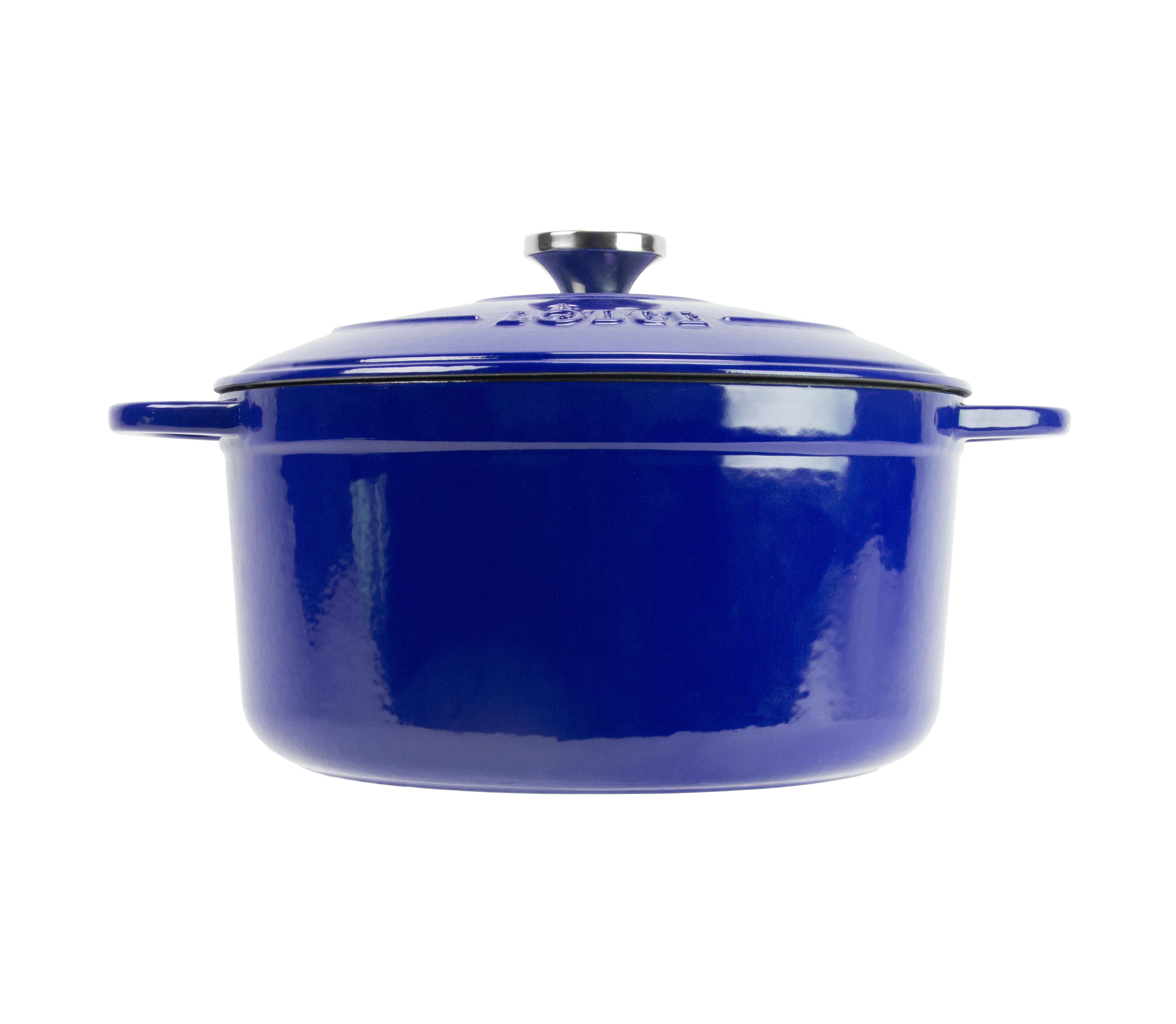 Lodge Cast Iron 5.5 Quart Enameled Dutch Oven, Indigo 