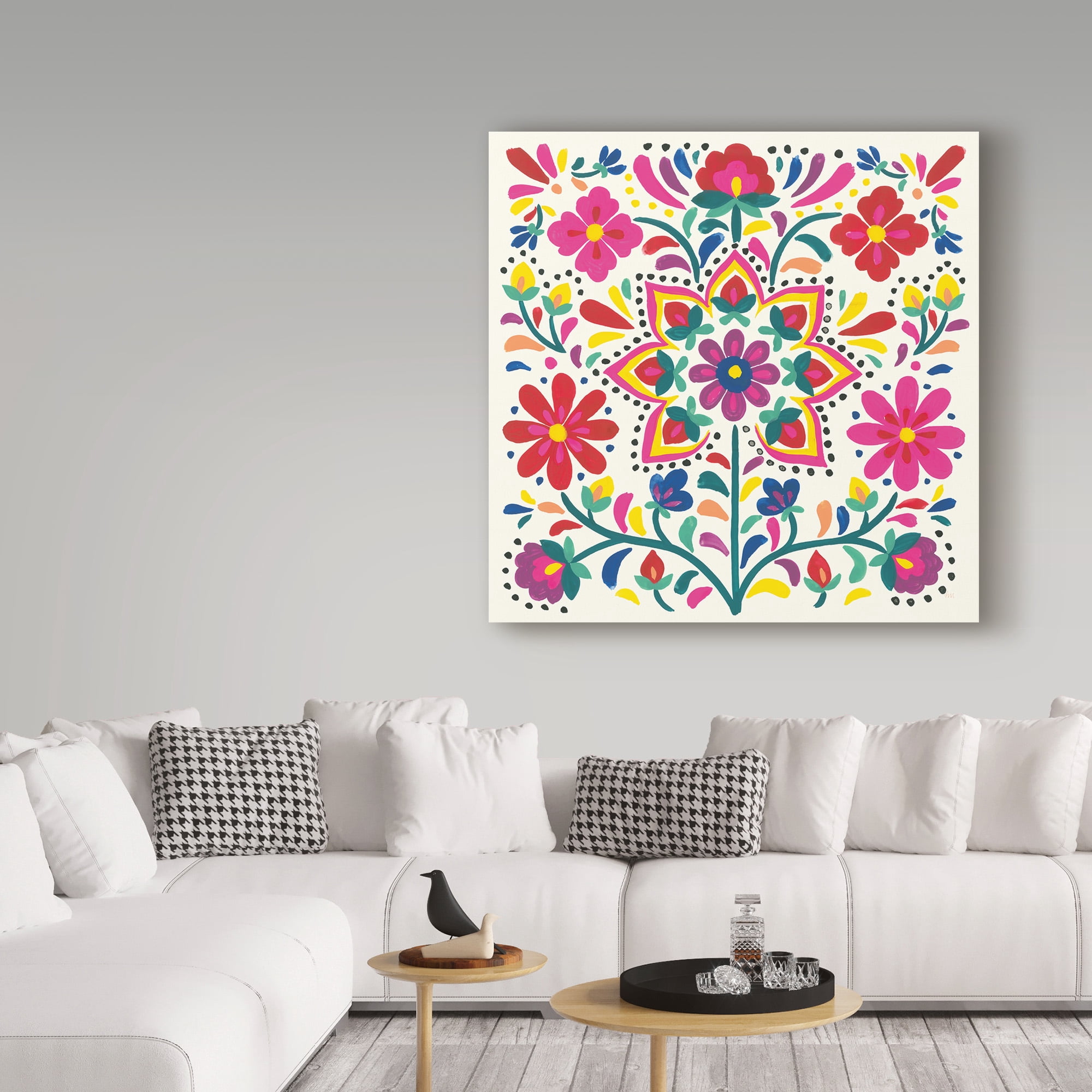 Trademark Fine Art 'Floral Fiesta White III' Canvas Art by Laura Marshall