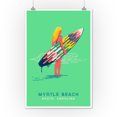 thumbnail image 3 of Myrtle Beach, South Carolina, Sweet Relief Collection, Surfer Girl with Surfboard (12x18 Wall Art Poster, Room Decor), 3 of 3