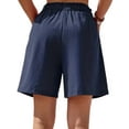 thumbnail image 5 of Gvmfive Women Elastic Waist Pockets Loose Shorts Summer Casual Cotton Beach Shorts, 5 of 5