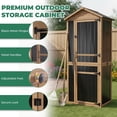 thumbnail image 6 of Petsblublu Large Outdoor Storage Cabinet with 4 Shelves, Wood Outdoor Storage Shed with Weatherproof Roof, 6 of 7