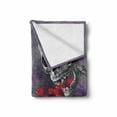 thumbnail image 2 of Skull Soft Flannel Fleece Throw Blanket, Skeleton in Love Throw Out Puke of Hearts Deadly Romantic Gesture Artwork, Cozy Plush for Indoor and Outdoor Use, 50" x 70", Grey Red and Purple, by Ambesonne, 2 of 6