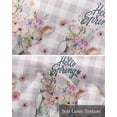 thumbnail image 6 of Easter Linen Curtain Valance for Bedroom/Bathroom/Kitchen/Office/Living/Dining Room Windows, Plaid Bunny Vase Flower Watercolor Easter Purple Rod Pocket Topper Decorative Cafe Drapes Panel 54"x18", 6 of 6