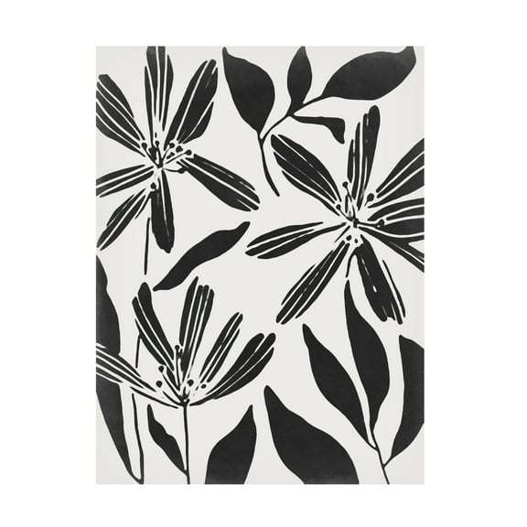 Trademark Fine Art Melissa Wang  Black Flower Blooming II Canvas Wall Art
