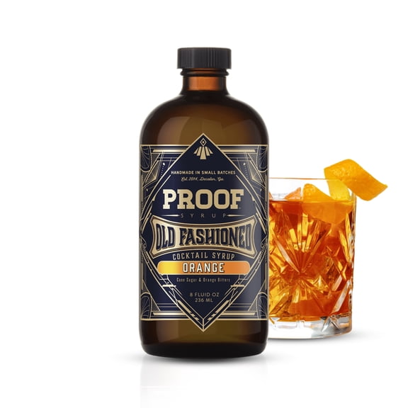 Proof Syrup - Old Fashioned Cocktail Mix - Made with Real Bitters & Cane Sugar - Orange Flavor - Fast, Easy, Delicious, Handcrafted Cocktail Syrup - 8 fl oz - 1 Bottle